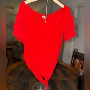🌹🌹Umgee Women's Red/Orange Off-Shoulder Top size 1XL🌹🌹